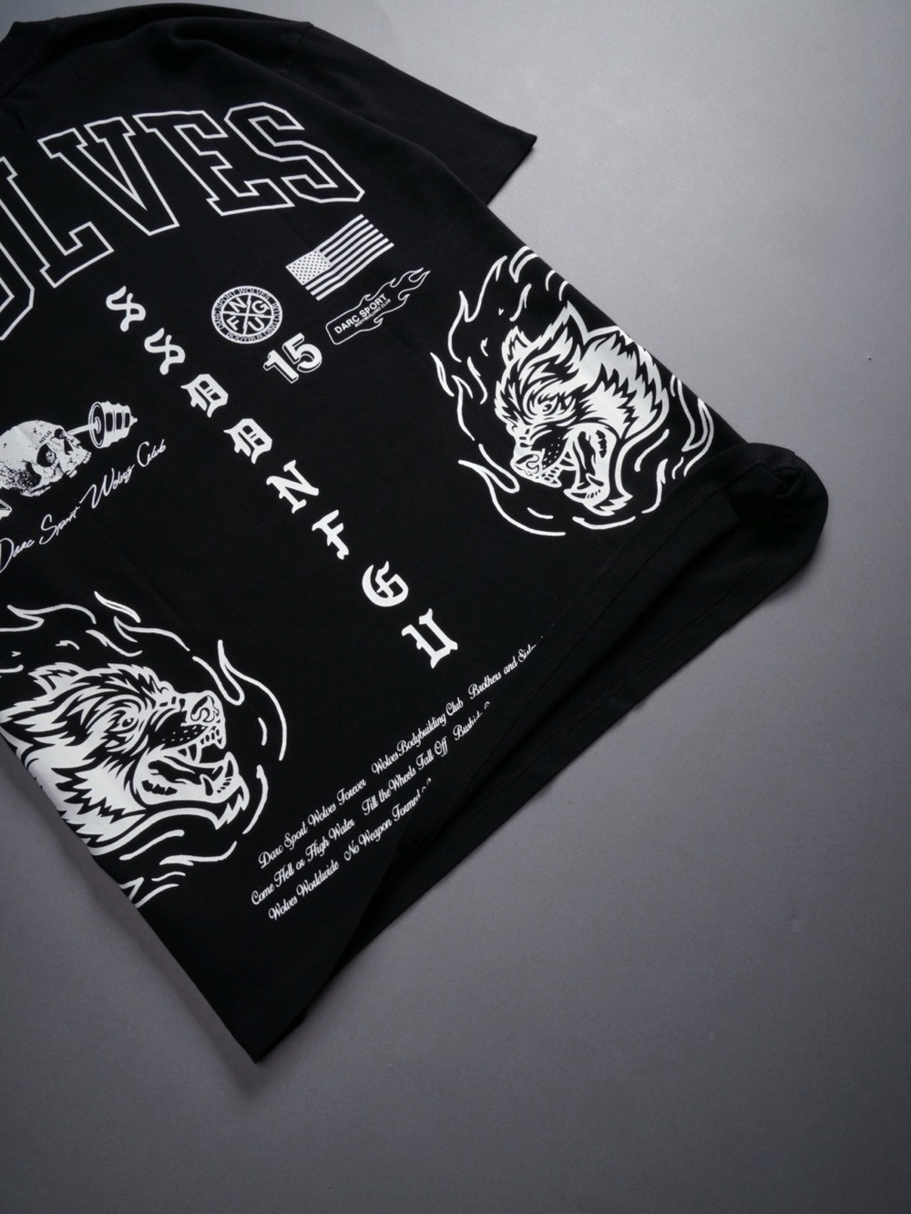 Darc Sport Fired Up “Premium” Tee Black Wolves Graphic Short Sleeve Tee - Picture 2 of 4